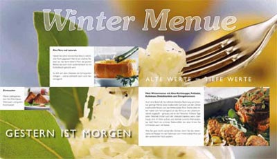 Milder Winter: Menü mit Aloe-Kürbissuppe, Kalbshaxe vom Hinterwälderrind, Schwarzwurzel-Nuß-Gemüse und Zimtzauber mit Kirschwasser